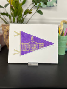 Harrisonburg- Woodrow Wilson Hall Pennant Print, Virginia College, Harrisonburg Art Print- James Madison