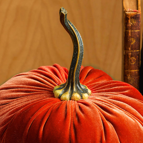 Pumpkin Extra Large Velvet,  Fall Accent Decor, Centerpiece: Rust