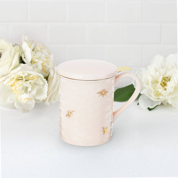 Annette Honeycomb Ceramic Tea Mug & Infuser