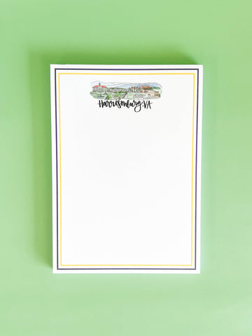 Harrisonburg Virginia Skyline Notepad - JMU