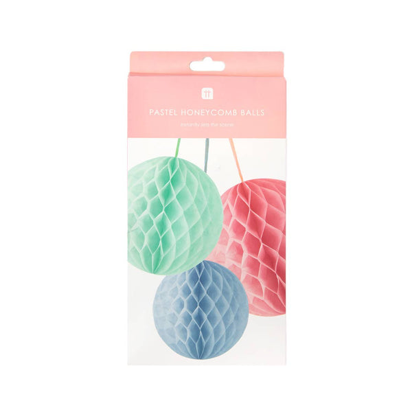 Pastel Honeycomb Party Decorations - 3 Pack