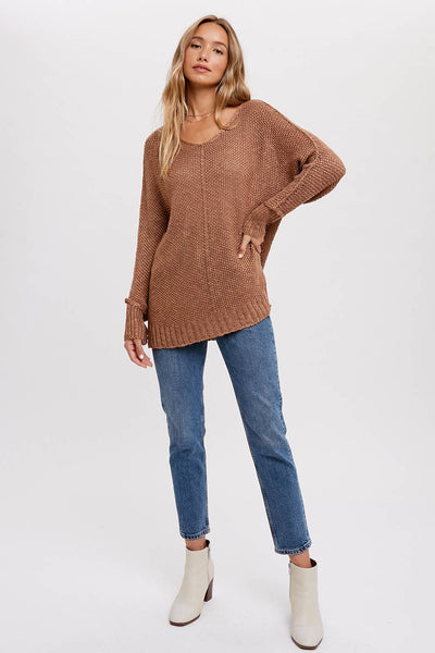 Reverse Seam Loose Fit Sweater - Cream