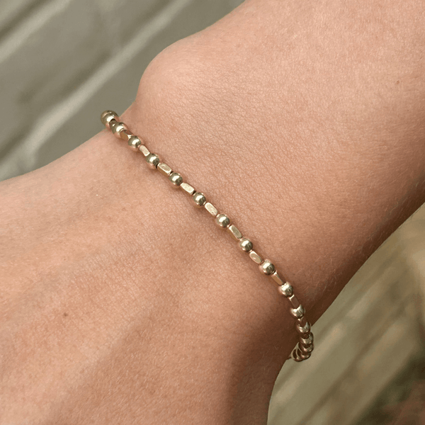 Color Crush Harbor Bracelet with 3mm GF Beads: 7" / White