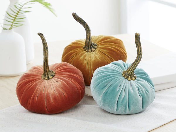 Pumpkin Small Velvet Fall Decor Gift for New Apartment Best: Gold