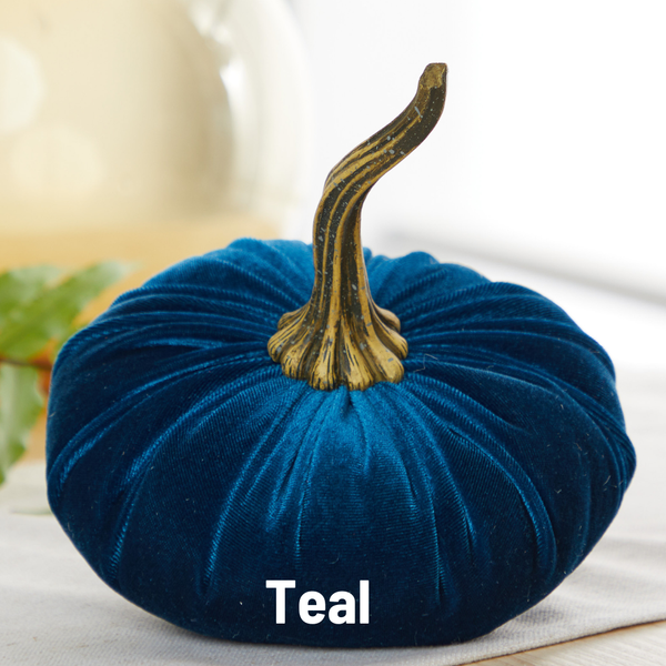 Pumpkin Large Velvet, Fall Decor, Shelf Sitter, Tablescape: Avocado