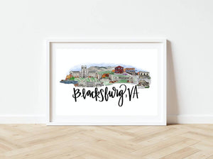 Blacksburg, VA Skyline Print