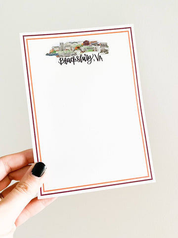 Blacksburg Skyline Notepad