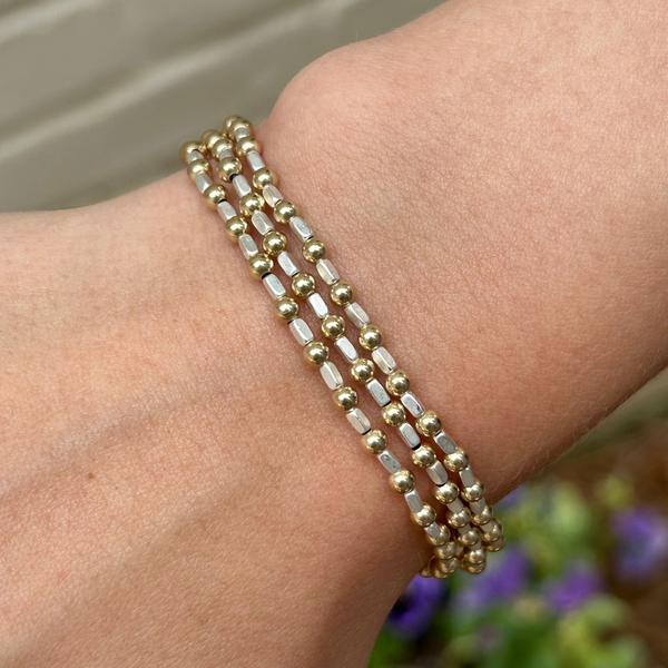 Color Crush Harbor Bracelet with 3mm GF Beads: 7" / Silver