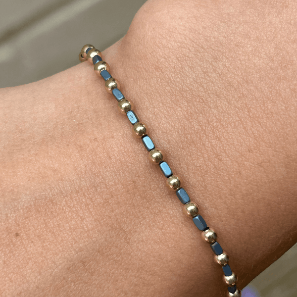 Color Crush Harbor Bracelet with 3mm GF Beads: 7" / Silver