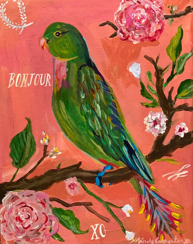 Bonjour Parakeet Postcard