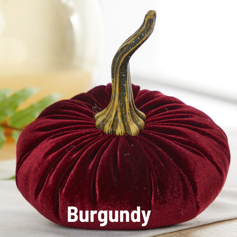 Pumpkin Large Velvet, Fall Decor, Shelf Sitter, Tablescape: Burgundy