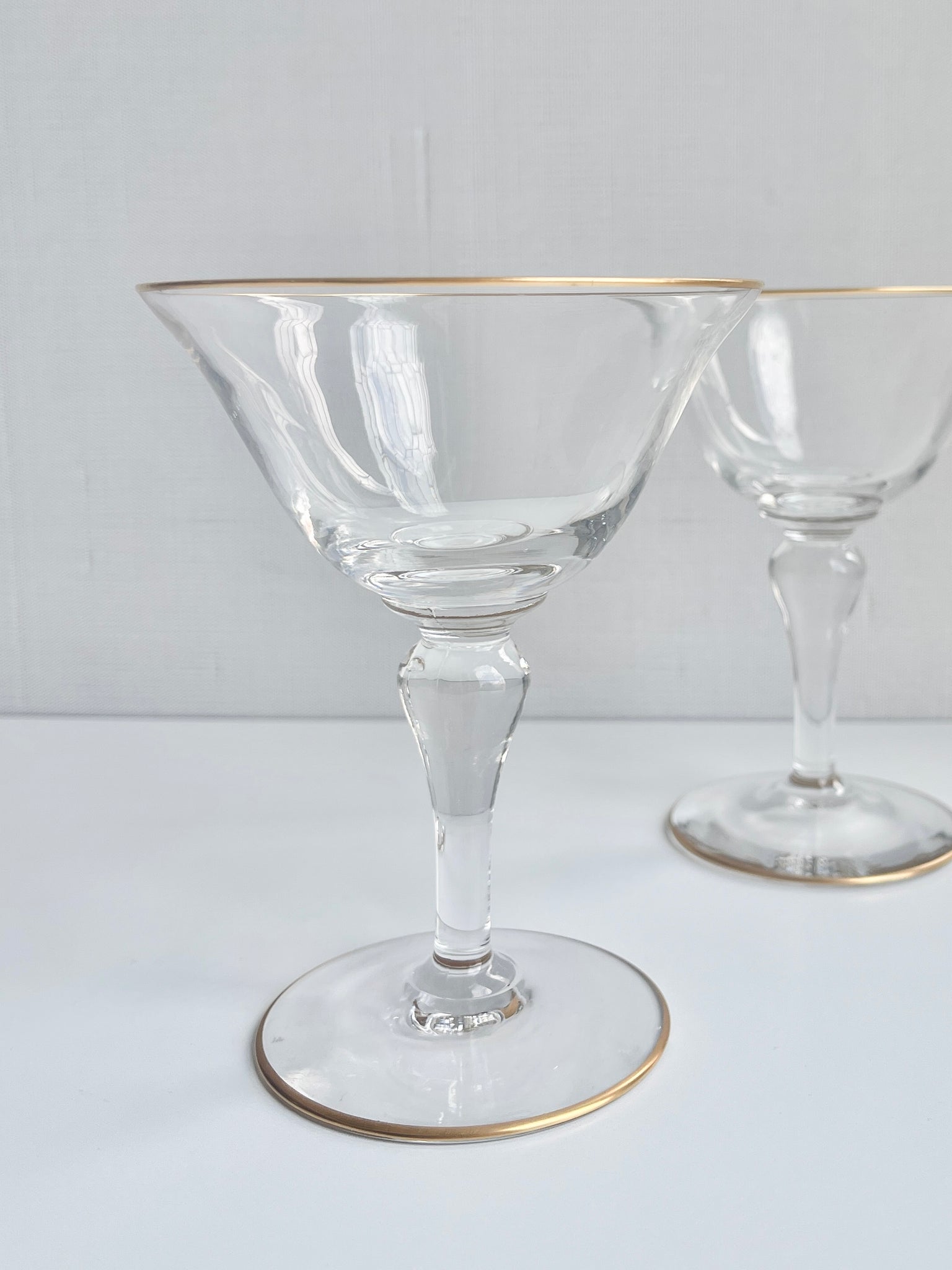 Vintage Coupe Glasses, pair