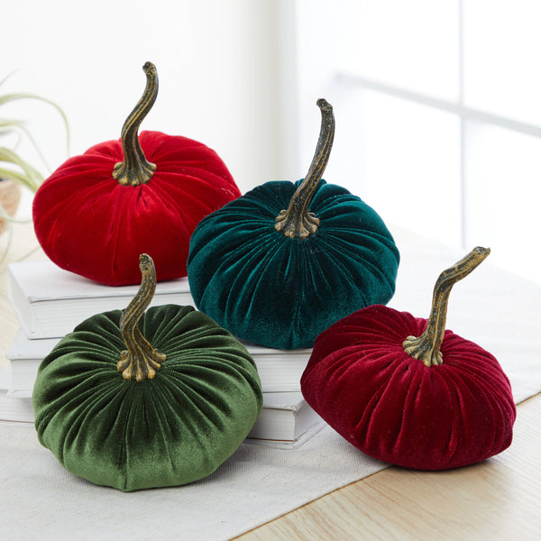 Pumpkin Small Velvet Fall Decor Gift for New Apartment Best: Olive