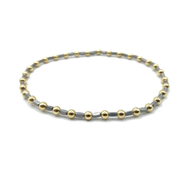 Color Crush Harbor Bracelet with 3mm GF Beads: 7" / White