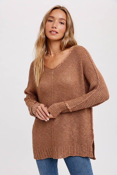 Reverse Seam Loose Fit Sweater - Cream