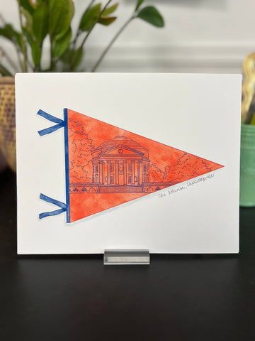 Charlottesville- Rotunda Pennant Art Print, Virginia College, Charlottesville art print