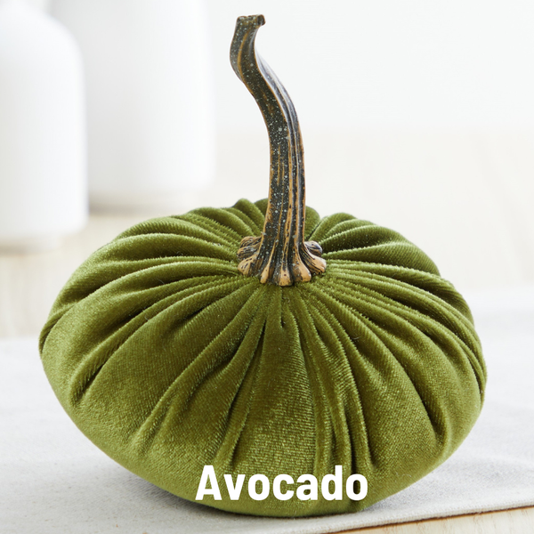 Pumpkin Small Velvet Fall Decor Gift for New Apartment Best: Avocado