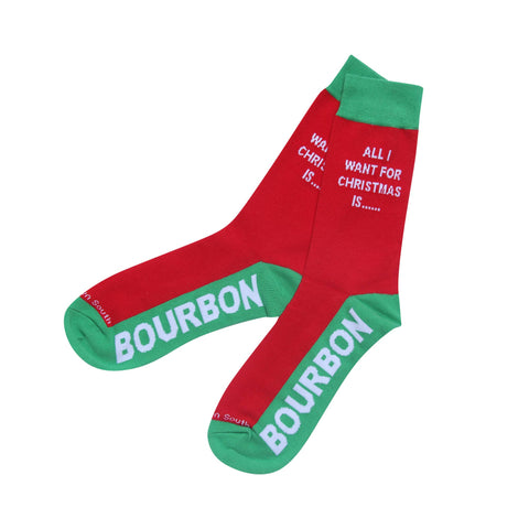 Christmas Bourbon - All I Want - Christmas Socks - Bourbon