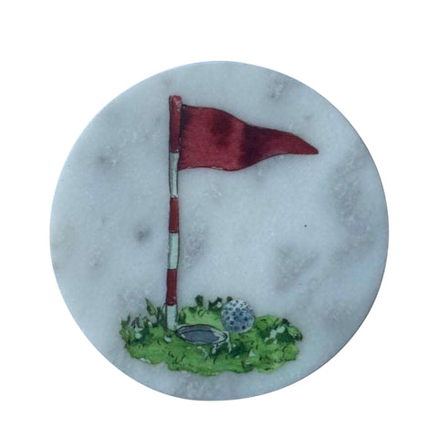 Golf Drink Coaster - Marble Coaster - Golfing Gift