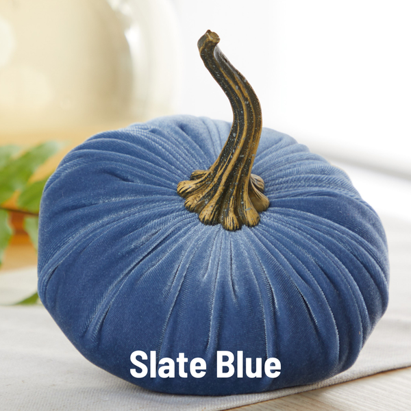 Pumpkin Large Velvet, Fall Decor, Shelf Sitter, Tablescape: Taupe