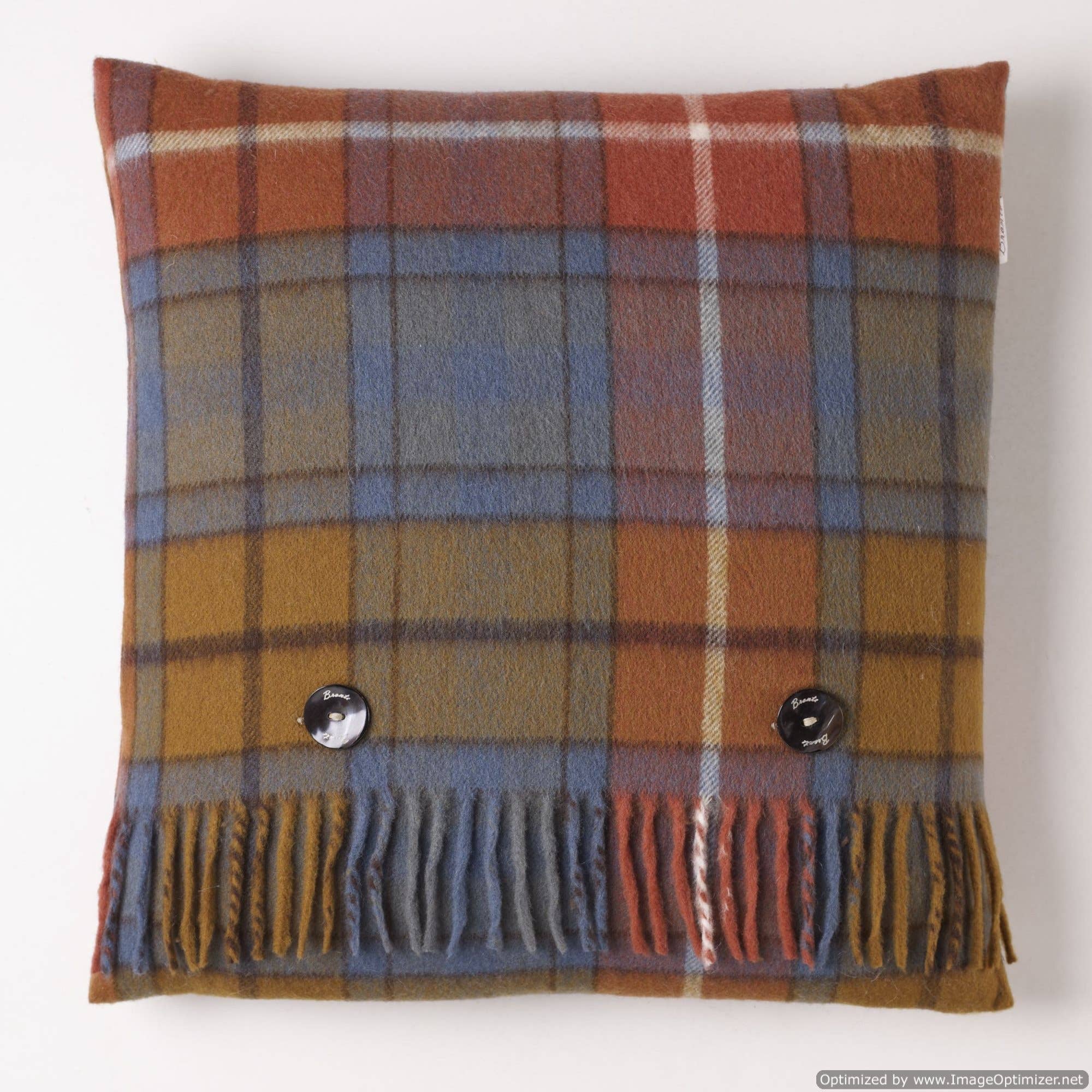 Merino Lambswool - Antique Buchanan Tartan Plaid Pillow - Ma