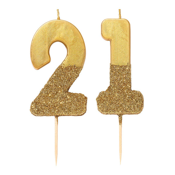 Gold Glitter 0-9 Number Candles