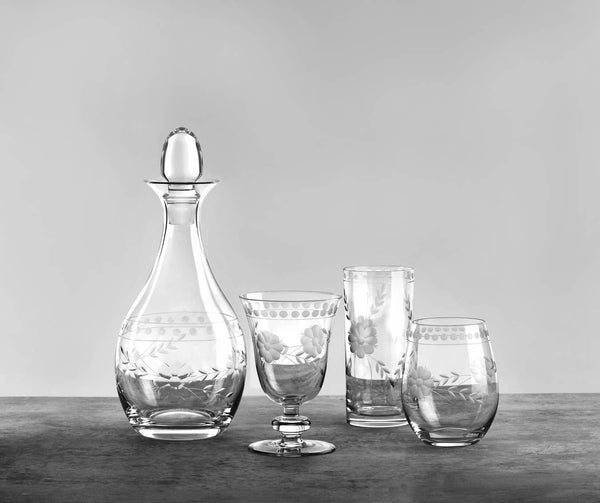 Set of Four Belle Fleur Stemless Glass