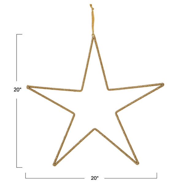 Large Beaded Gold Hanging Star