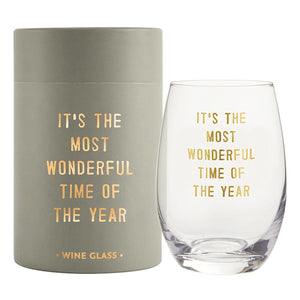 Stemless Wine Glass - The Most Wonderful Time