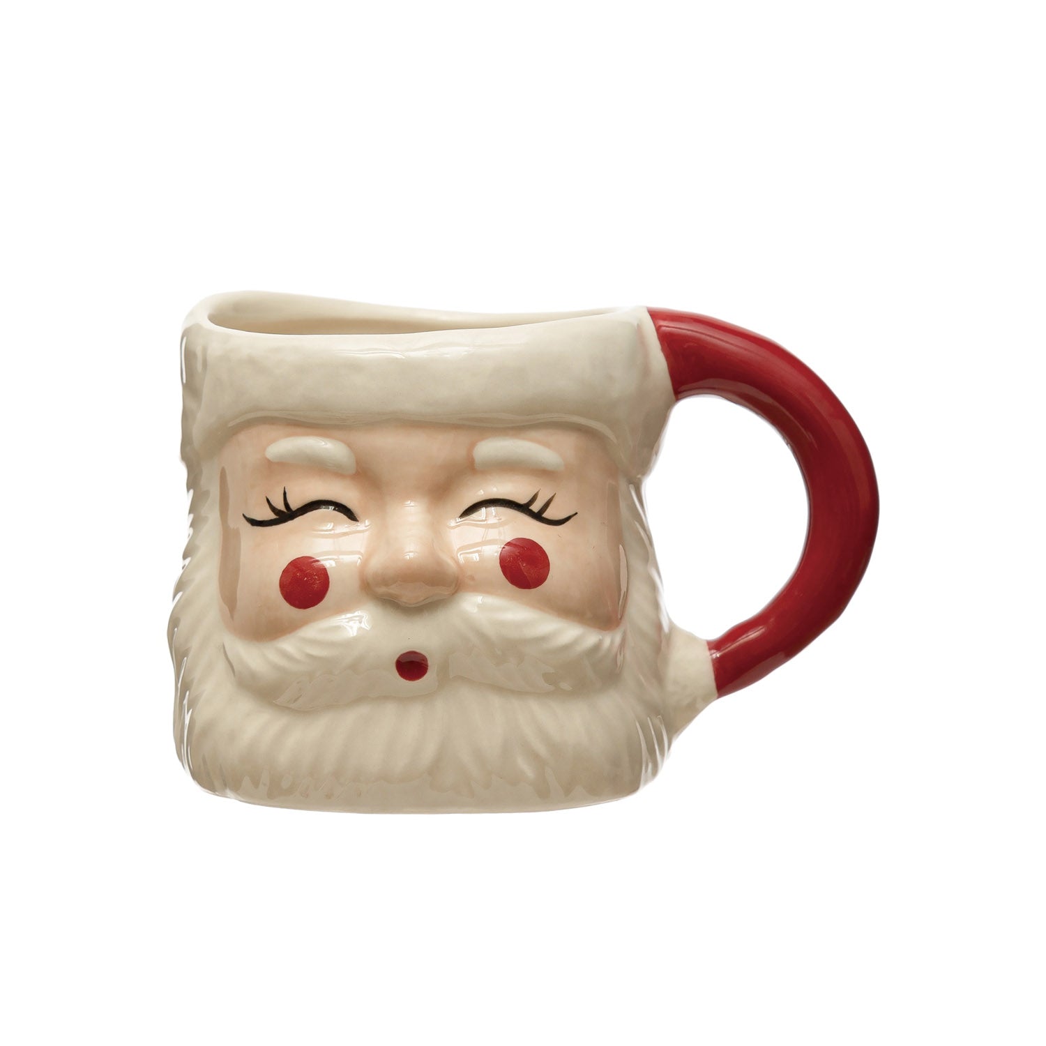 Hand-Painted Santa Mug, 12 oz