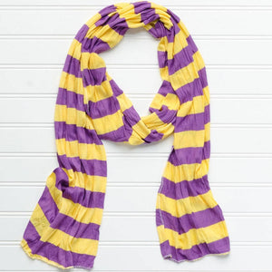 Game Day Striped Scarf - purple & yellow gold