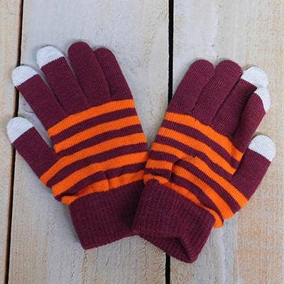 Game Day Texting Gloves - maroon & orange