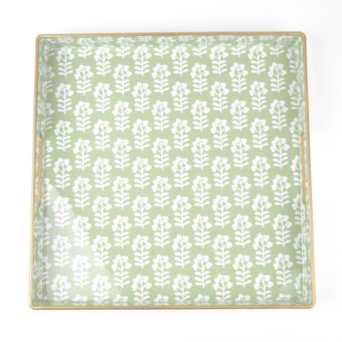Sage Floral Square Tray