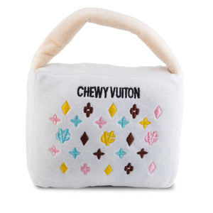 White Chewy Vuiton Purses Dog Toy