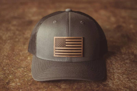 American Flag Hat - charcoal