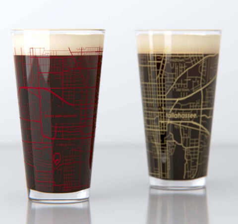 Florida State College Town Map Pint Pair