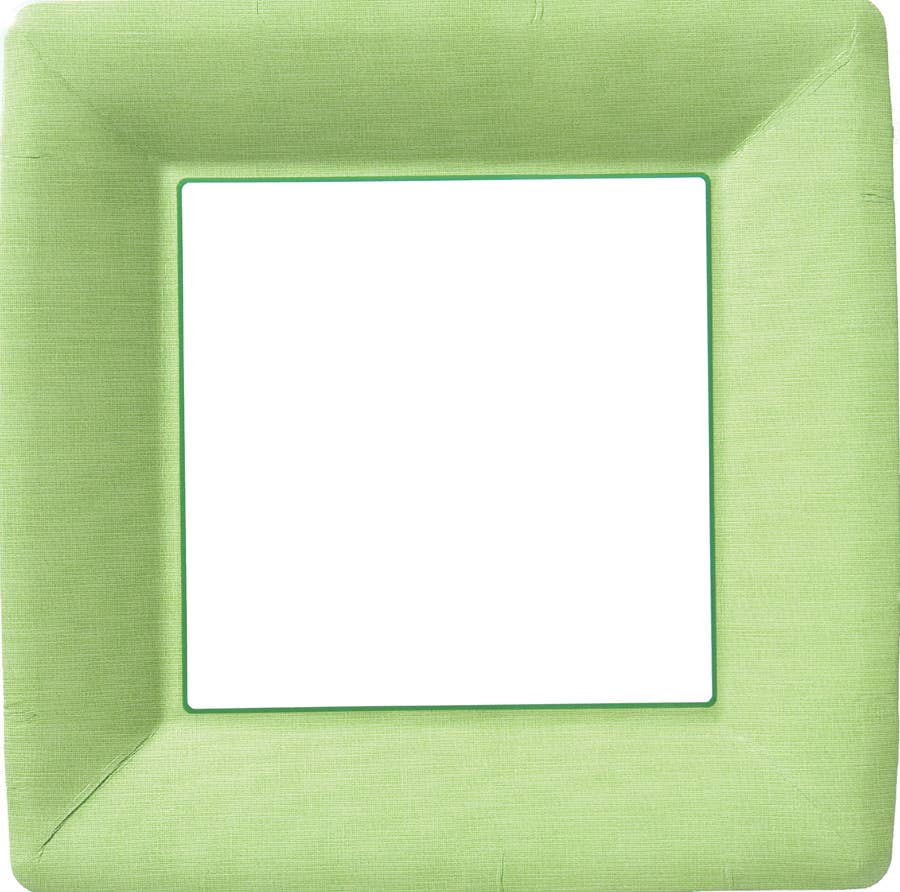 10" Paper Plates - Classic Linen Green