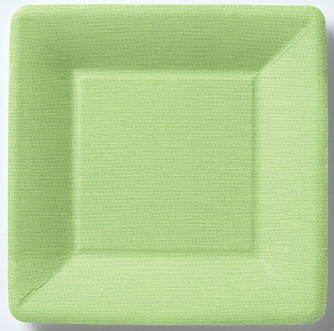 Classic Linen Green Square Paper Dessert Plate