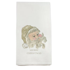 Neutral Santa Merry Christmas Tea Towel