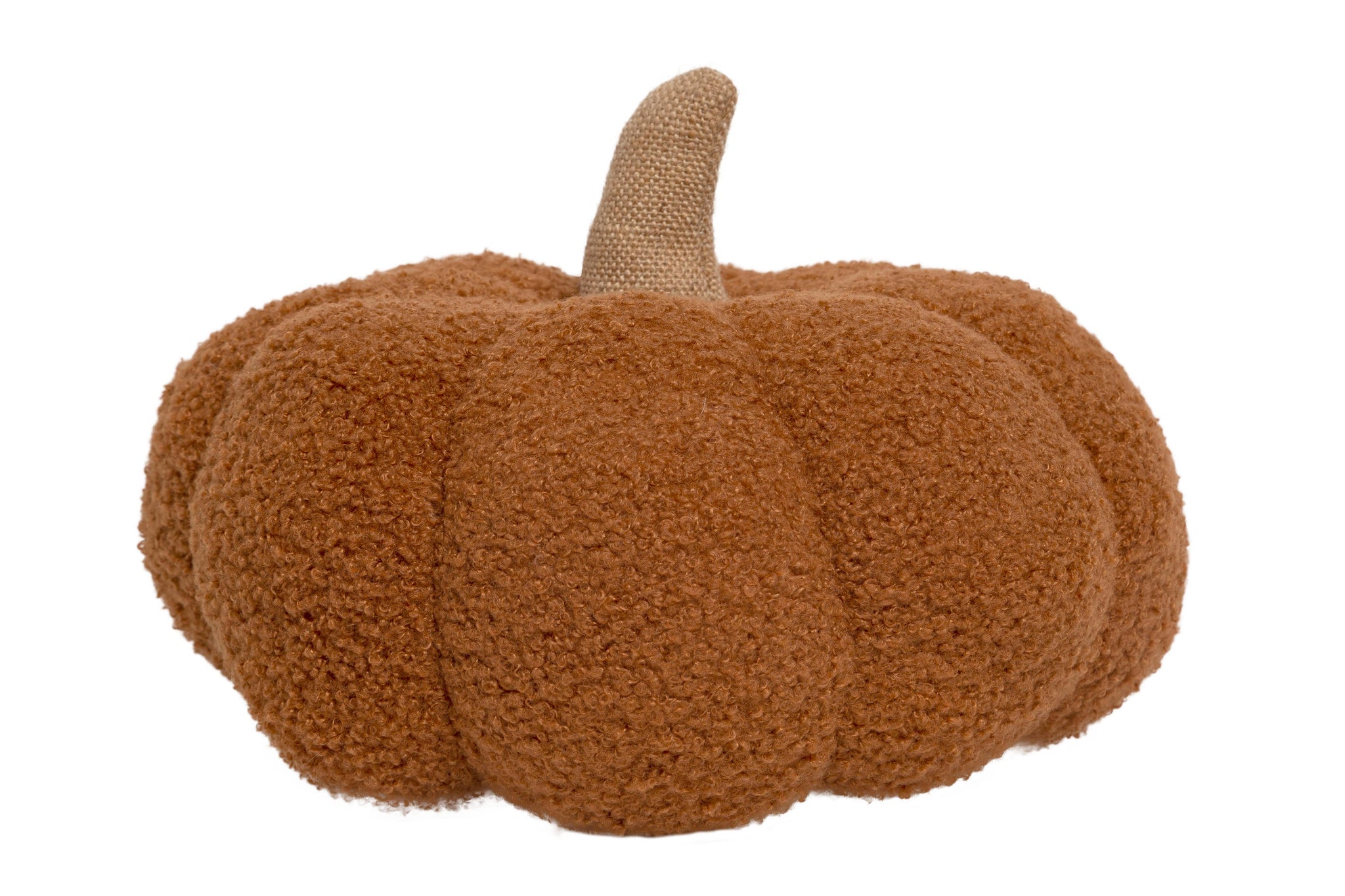 Rust Sherpa Pumpkin Pillow, Fall Decor