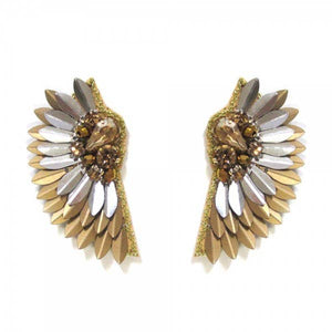 Metal Tone Wings Stud Earrings
