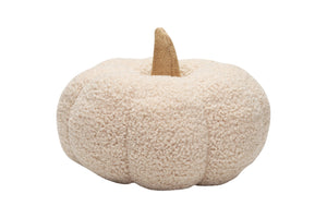 Cream Sherpa Pumpkin Pillow, Fall Decor