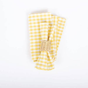 Yellow Gingham Dinner Napkin