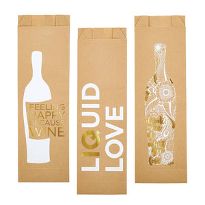 Paper Wine Bags - Assorted 6 pack