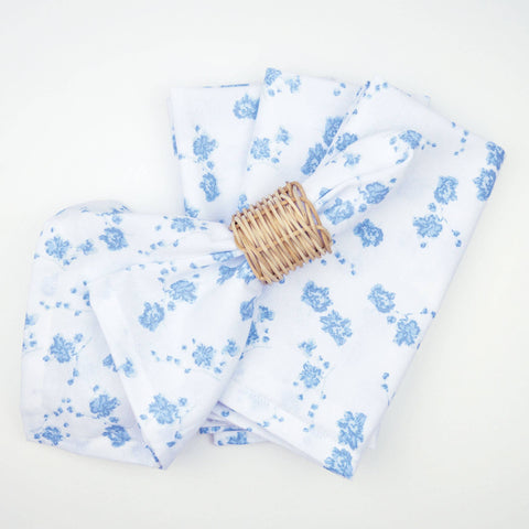 Ditsy Floral Blue Dinner Napkin Set