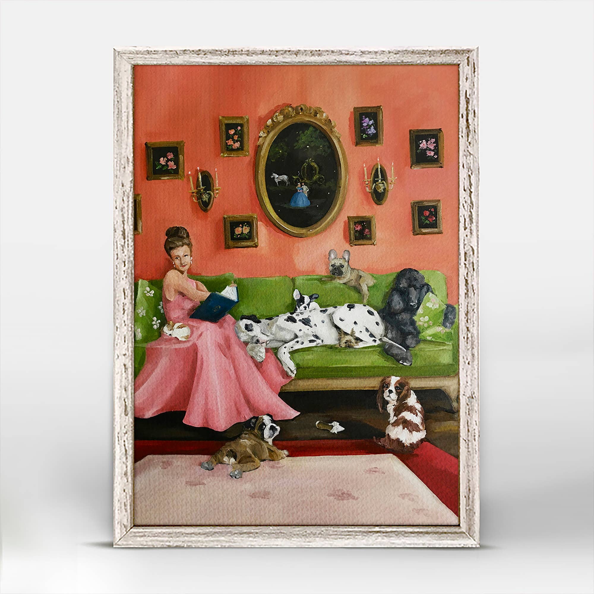 Once Upon A Time - Pups Mini Framed Canvas - 5" x 7"