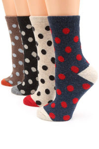 Women's Dots Wool Blend Crew Socks