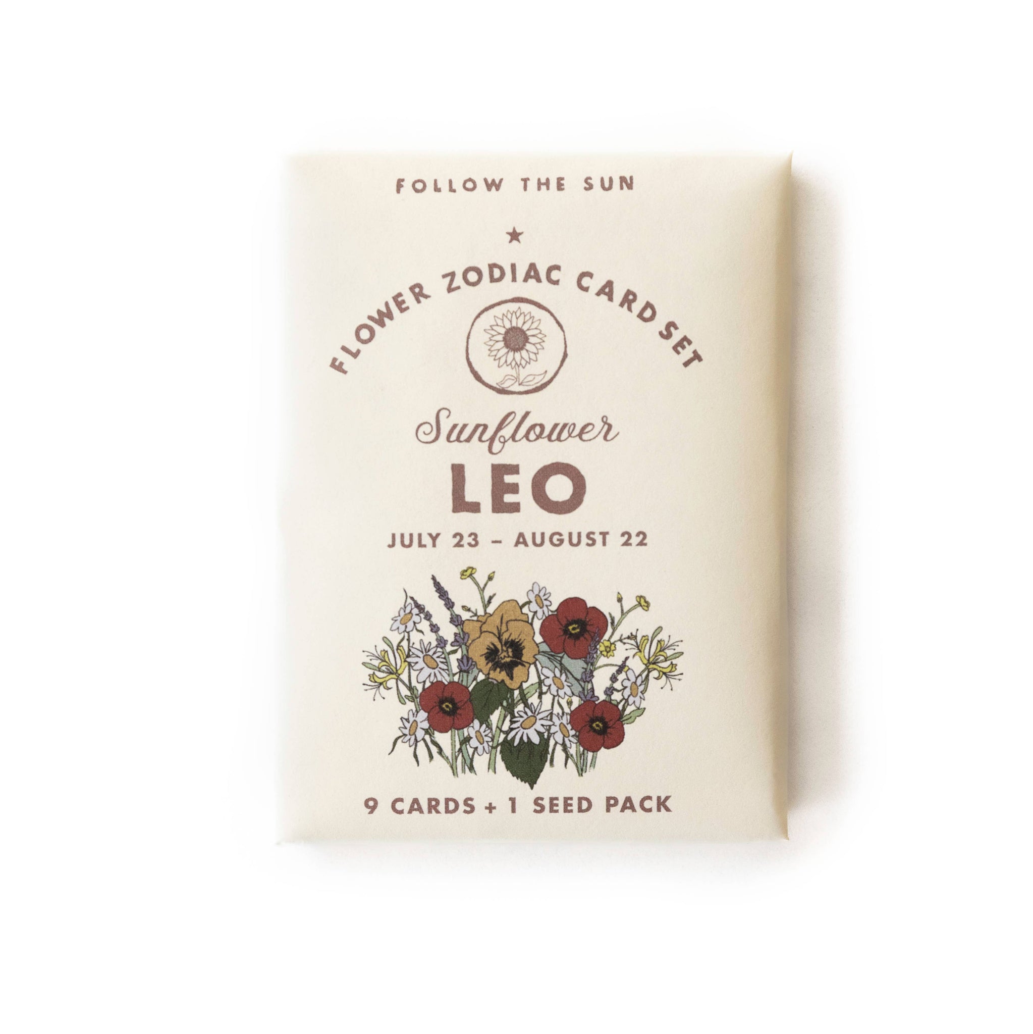 Flower Zodiac Sticker Card Set - Leo (July 23 - Aug 22)