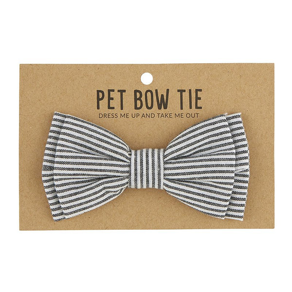 Pet Bow Tie - Grey Stripe
