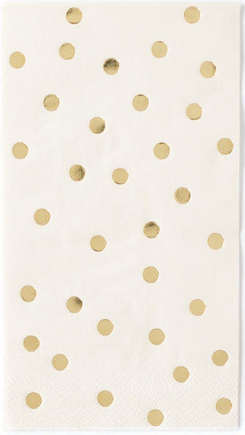Guest Towel Dinner Napkins - gold dot